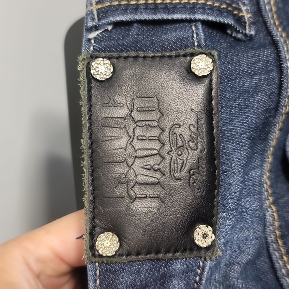 Live Hard Play Hard Embellished Bling Western Cow Girl Boot Cut Jeans - Picture 9 of 10